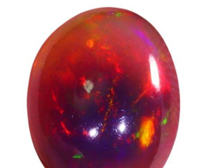 Dark Welo Opal 1.08 Carat. Unique Gemstone. Genuine Earth Mined Cabochon Stone. Loose Gemstone for Jewelry. Smoked Opal. 8.8 x 7.03 x 3.9 mm