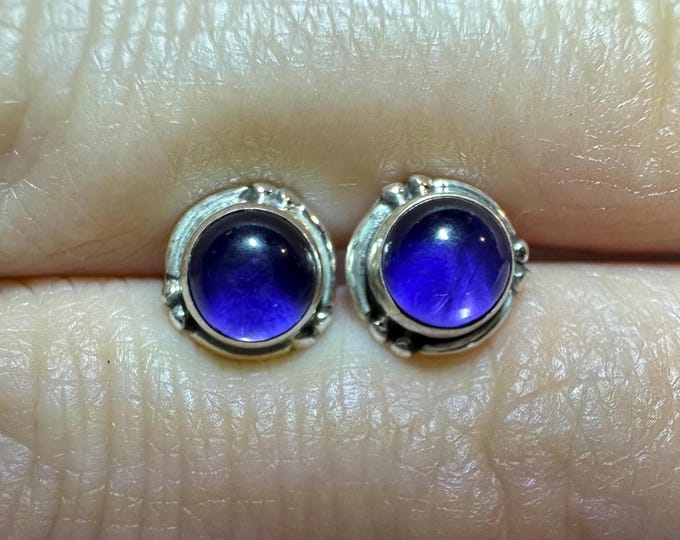 Stunning 925 Silver Natural Amethyst Stud Earrings. Push Back Closure Perfect for Wearing Anytime of Day. Lovely Gift. Earth Mined Quartz.