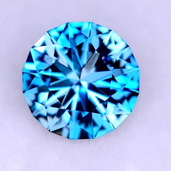 Topaze bleue naturelle brillante de 1,20 carat, taille maître, pierre précieuse en vrac de 6,60 x 6,60 x 4,20 mm pour la fabrication de bijoux et cadeaux. Terre extraite.