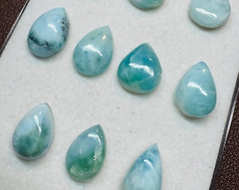Genuine Larimar Loose Gemstone Cabochons. Pear Shape. Lost Atlantis Gemstones. Various Sizes Available. Stunning for Jewellery. Untreated