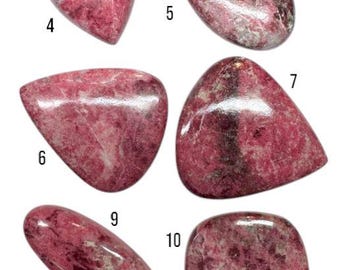 Individual Thulite Zoisite 100% Genuine Mined Cabochon. Loose Gemstones for Making Jewellery. Various Sizes and Shapes Available. Pink Gems