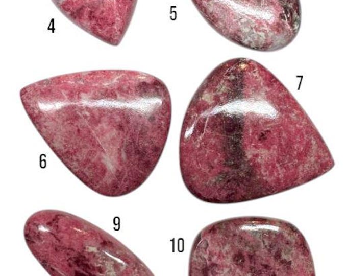 Individual Thulite Zoisite 100% Genuine Mined Cabochon. Loose Gemstones for Making Jewellery. Various Sizes and Shapes Available. Pink Gems