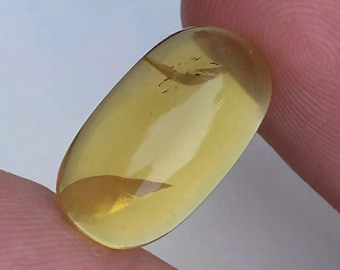 Discounted: 5.20 Carat "Potch" Yellow Opal. 17.4 x 9.8 x 4.7 mm. Untreated. Gemstone. Cabochon. Birthstone Gift. Natural Gemstone. No Flash.