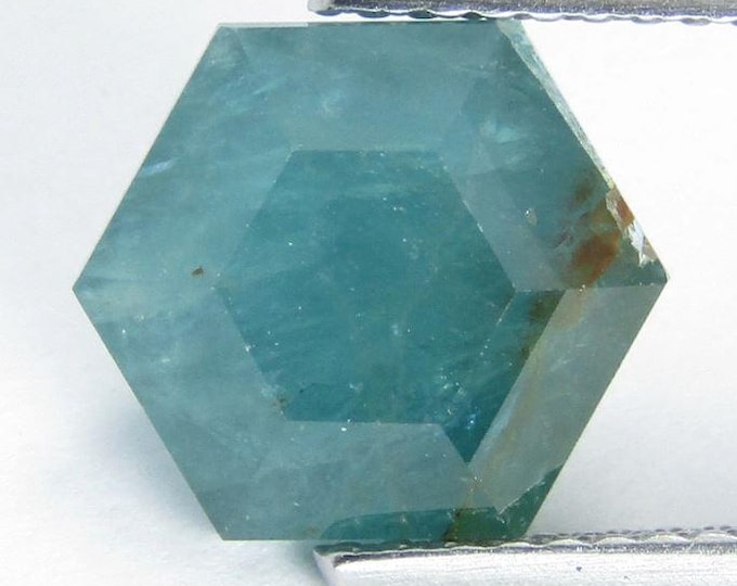 Stunning 3.56 Natural Grandiderite. Rare Blue Loose Gemstone for Making Jewellery. Hexagon Cut Faceted Cut. 9 x 9 x 6.6 mm. Gift.