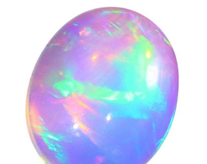 Genuine Mined 1.42 Carat Natural Ethiopian Welo Opal Cabochon. 9.98 x 8.14 x 3.64 mm. Light Colouration. Oval. Loose Gemstone. Birthstone