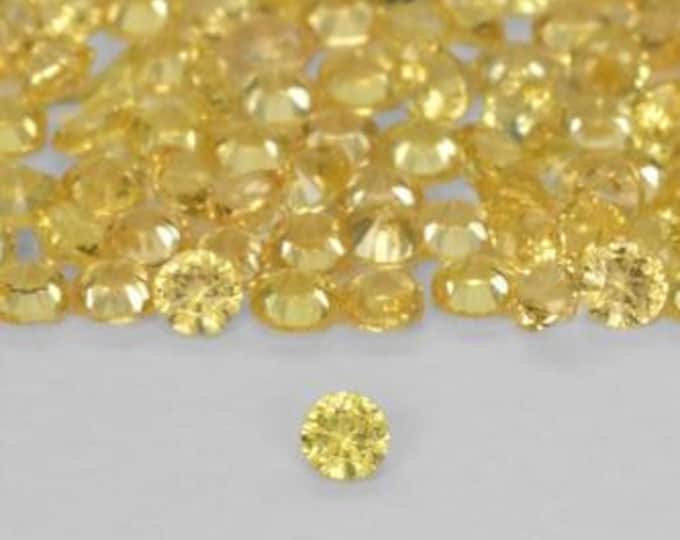 2 Piece: 1.5mm Mini Earth Mined Yellow Loose Sapphires. Diamond Cut. Two Pieces. 0.05 Carats. Jewelry Supplies. 1.5 x 1.5 x 0.85 mm.