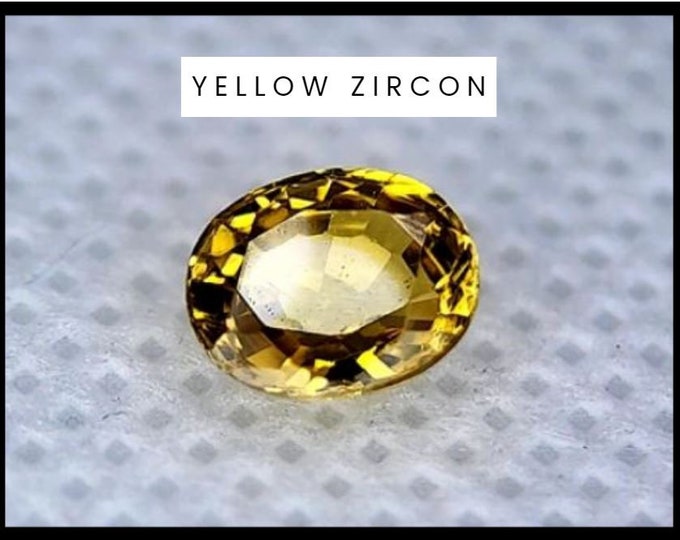 1.22 Crt Authentic Mined Zircon. Gold Yellow. Faceted Oval Loose Gemstones for Making Jewellery. VVS. Heated. 6 x 5 x 3mm. Birthstone.