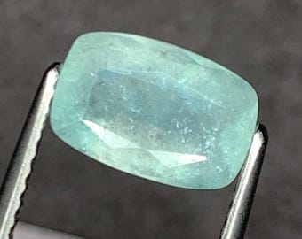 AIG Certified: 2.35 Carat Paraiba Icy Blue Tourmaline. Faceted Cushion Cut. Loose Gemstones for Jewelry. Earth Mined. 9.67 x 6.43 x 4.67 mm