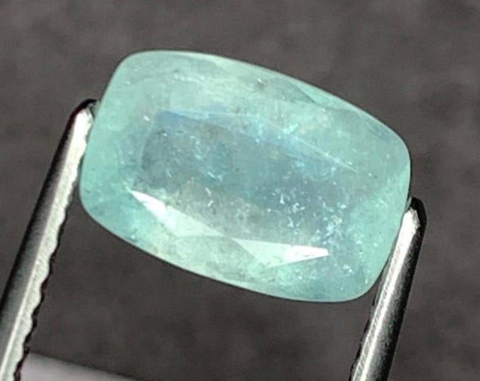 AIG Certified: 2.35 Carat Paraiba Icy Blue Tourmaline. Faceted Cushion Cut. Loose Gemstones for Jewelry. Earth Mined. 9.67 x 6.43 x 4.67 mm