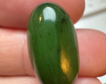 14.95  Carats B.C Canadian Jade Gemstone for Necklace & Gifts. Cabochon Beautiful Green Pendant Stone. Created in B.C Canada. Fraser Valley.