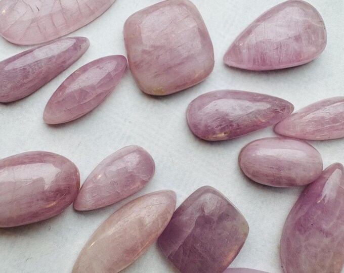 Pink Kunzite Cabochons. Untreated. Earth Mined. Pendant Stones. Healing Crystals. Polished Gemstones. Sold Individually.