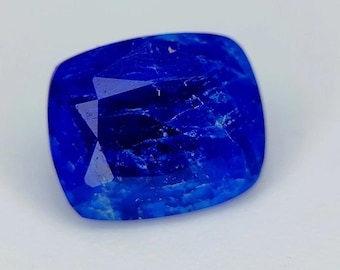 1.14 Carat Hauyne/Hauynite Rare Faceted Vibrant Blue Cushion Cut 7.0 x 6.0 x 4.0 mm Gemstone for Jewelry Making and Supplies. Earth Mined