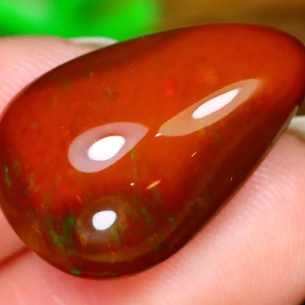 Ethiopian Mezezo Shewa Chocolate Fire Opal. 9.18Ct Extremely Rare Natural. Volcano Formed. Genuine Mined. Free Form Pear Shape.