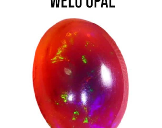 Pink Welo Opal 0.77 Carat. Unique Gemstone. Genuine Earth Mined Cabochon Stone. Loose Gemstone for Jewelry. Smoked Opal. 8.0 x 6.05 x 3.4 mm