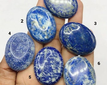 Individual Lapis Lazuli 100% Natural + Untreated Cabochon Loose Gemstones for Making Jewellery. Various Sizes Available. Beautiful Blue.