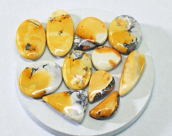 Malingo Jasper Gemstone Cabochons. Brown, Orange and White. Loose Gemstones for Making Jewellery. Oval Cabochon. Sold Individually.