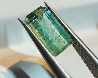 0.80 Carat Natural Tourmaline. Faceted Emerald Cut. Loose Gemstones for Jewelry. SI. Natural Untreated. 7 x 3.8 x 3 mm. Birthstone Gifts