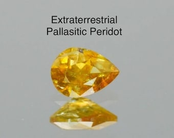 Rare Extraterrestrial 0.16 Carat Pallasite Peridot Outer-Space. Meteorite 4.18 x 3.04 x 2.03mm Collector Gemstone. Free Tracked Shipping.