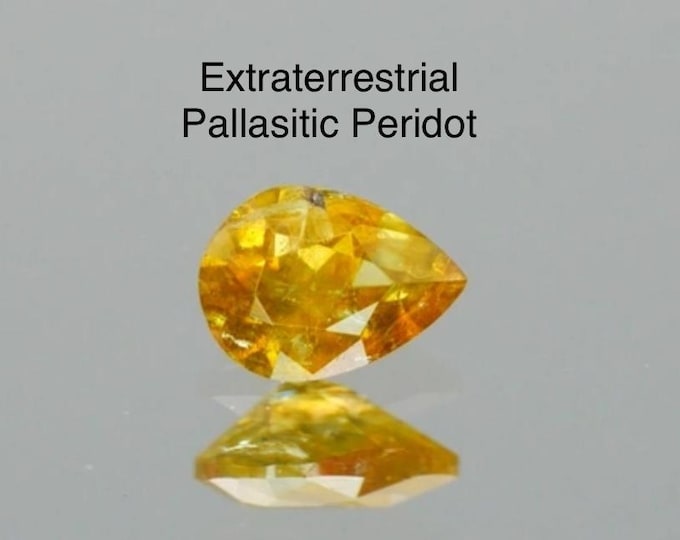 Rare Extraterrestrial 0.16 Carat Pallasite Peridot Outer-Space. Meteorite 4.18 x 3.04 x 2.03mm Collector Gemstone. Free Tracked Shipping.