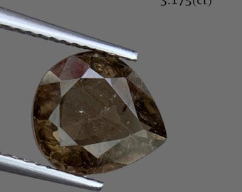 3.175 Carats Natural Tourmaline Bronze Brown 10.90 x 9.40 x 4.80 mm Loose Gemstone for Jewelry Making and Gifts. Earth Mined.