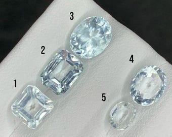 Genuine Aquamarine Gemstone. Light Blue Genuine Mined. SI - VS. Sold Individually. Various Sizes. Loose Gemstone for Jewelry.