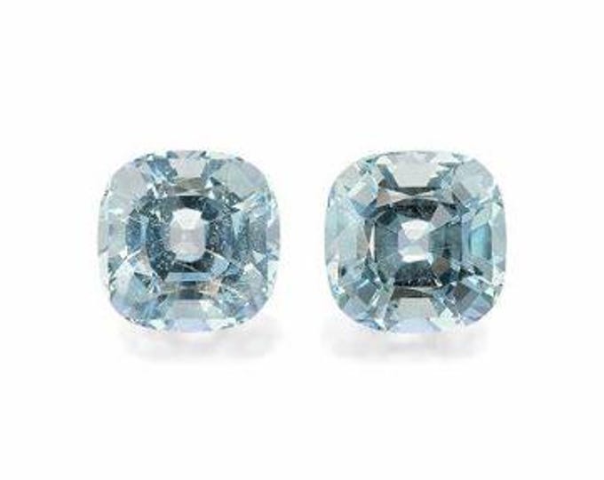 0.31 Carat Genuine Mined Light Blue Aquamarine Pair. Loose Gemstone for Making Jewelry and Gifts. Faceted Oval. 3 x 3 x 2mm. Birthstone