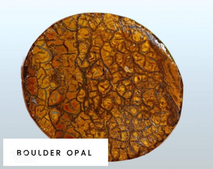 Earth Mined 9.4 Ct Natural Queensland Boulder Opal Rough. Jewellery Supplies and Pendant Stones. 16 x 14mm. Patterned Opal. Round Cabochon.