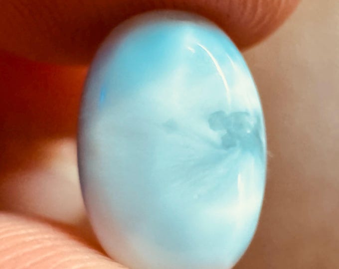 4.20 Carat Genuine Mined Larimar. Loose Gemstone for Making Pendants. Unique Patterned Blue. 11.7 x 7.8 x 4mm. Lost Atlantis Stone. Chakra.
