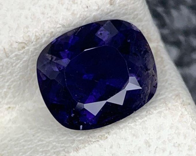 0.93 Carat Natural Blue Iolite Gemstone. 7.2 x 6.0 x 4.0 mm. Loose Gemstone for Jewelry Making and Gifts. Deep Blue. Genuine Mined. SI Grade