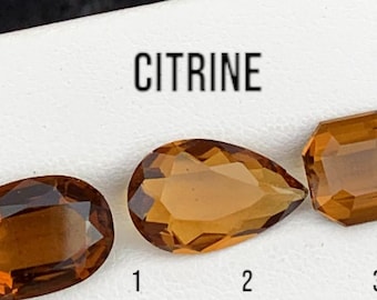 Large Earth Mined Cognac Citrine. Faceted Cut. Loose Gemstone for Making Jewellery. VVS. Birthstone. Jewelry. Various Sizes. Heated.