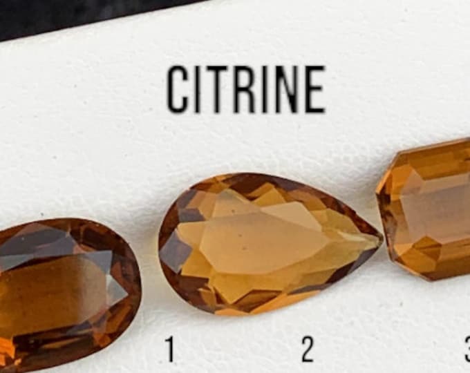 Large Earth Mined Cognac Citrine. Faceted Cut. Loose Gemstone for Making Jewellery. VVS. Birthstone. Jewelry. Various Sizes. Heated.