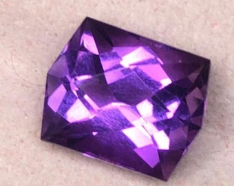 4.40 Ct Natural Amethyst Fancy Checkered Cut. Top Quality. Loose Gemstones for Making Jewellery. Genuine Mined. Flashy Purple. Untreated.
