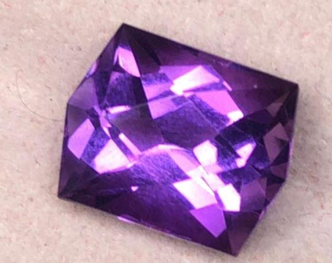 4.40 Ct Natural Amethyst Fancy Checkered Cut. Top Quality. Loose Gemstones for Making Jewellery. Genuine Mined. Flashy Purple. Untreated.