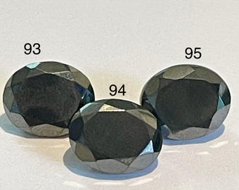 5.00 - 6.70 Carat Jet Black Brazilian Diamond Cut Hematite Loose Gemstone for Jewelry Making and Gifts. Earth Mined. Sold Individually.