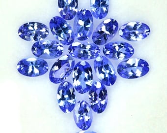 Pair of Natural Purple Blue Tanzanite Oval Cut Tanzania 4.50 x 2.50 x 2.00 mm Loose Gemstones for Jewelry Making and Gifts. Earth Mined