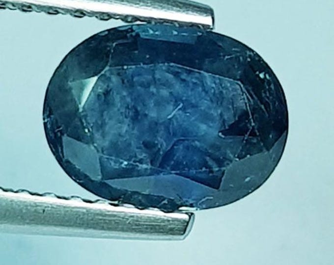 1.77 Carat Natural Blue Sapphire Oval Cut. Genuine Earth Mined. SI.  8 x 6 x 4 mm. Untreated. Loose Gemstones for Jewelry.