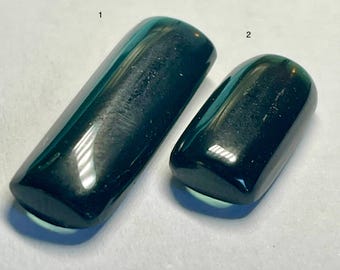 4.95 and 3.26 Spectacular Green Tourmaline Cabochon Baguettes Untreated Loose Gemstone for Jewelry Making and Gifts.  Sold Individually