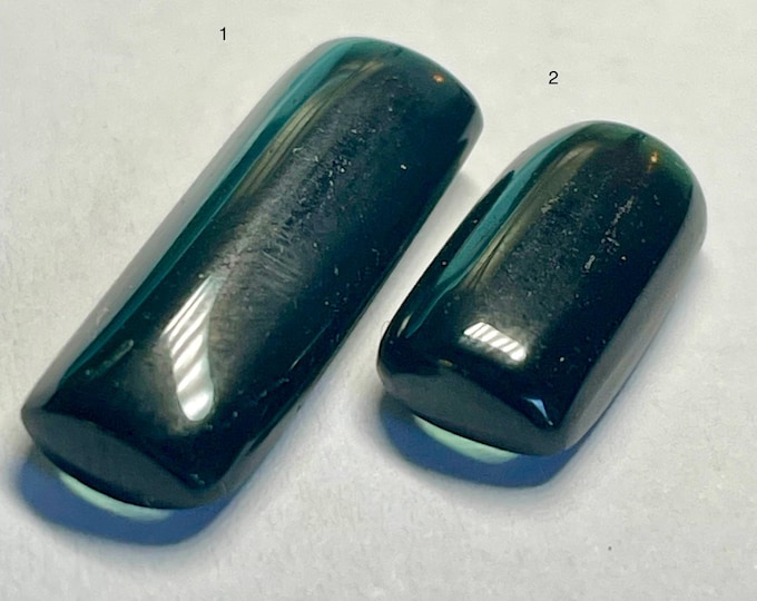 4.95 and 3.26 Spectacular Green Tourmaline Cabochon Baguettes Untreated Loose Gemstone for Jewelry Making and Gifts.  Sold Individually