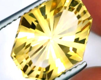 Brilliant Citrine Master Trillion Cut. 4.74 Cts Natural Citrine from Brazil. VVS. Jewellery Supplies. Yellow Citrine for Pendants.
