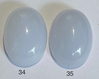 12.05 - 12.65 Carats Natural Chalcedony Palest Cloud Grey Cabochon Untreated Loose Gemstones for Jewelry Making and Gifts. Sold Individually