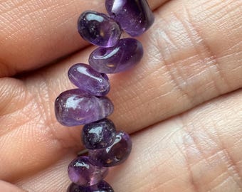 8 x 4mm Genuine Amethyst Beads. 1 Strand. Beautiful Gift. Gemstone Beads. Jewelry Supplies. Birthstone Gifts. Untreated.