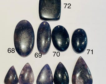 Iolite Cabochon Deep Blue Purple Top Lustre. Various Cuts and Weights.  Sold Individually. Natural Loose Gemstone  for Jewelry Making, Gifts