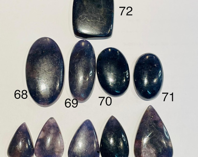Iolite Cabochon Deep Blue Purple Top Lustre. Various Cuts and Weights.  Sold Individually. Natural Loose Gemstone  for Jewelry Making, Gifts