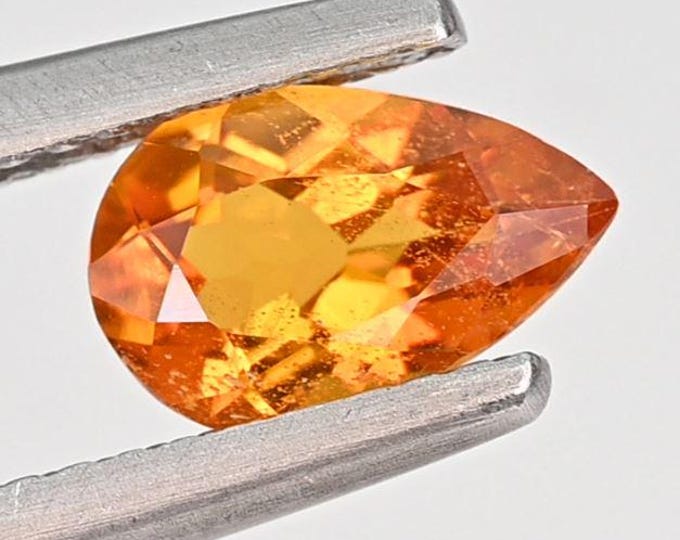 0.89 Cts Natural Rare Clinohumite from Pamir Mountain, Tajikistan. Real Rare Loose Gemstone. 100 % Natural. Orange Stone. 8.3 x 5.3 x 3.3 mm