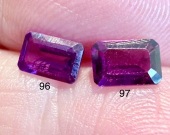 0.70 - 0.80 Cts Natural Purple Topaz USA Emerald Cut Loose Gemstone for Jewelry Making and Gifts. Earth Mined. Sold Individually