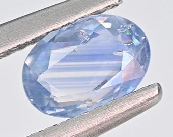 1.19 Carat Natural Blue Gray Sapphire. Oval Cut 7.2 x 5.1 x 3.3 mm. Loose Gemstone for Jewelry Making. Genuine Earth Mined. Included Grade
