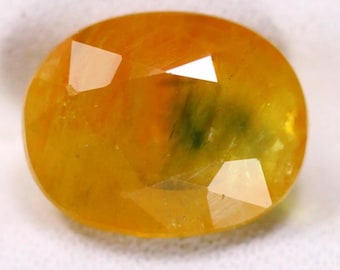 4.76 Carat Unusual Natural Yellow Sapphire Oval Cut 10.60 x 8.50 x 5.30 mm Loose Gemstone for Jewelry Making and Gifts. Genuine Earth Mined.