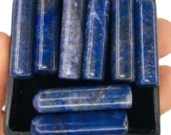 Lapis Lazuli "Bullet" Shape Gemstones. 25 x 6 mm. Dark Blue Gemstones. Undrilled. Authentic Natural. Untreated. Jewelry Supplies. 1 Piece.