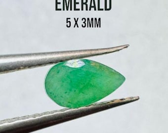 0.12 Carat Green Emerald. Brazil Origin. Sold Individually. 5 x 3 x 2.7mm. Loose Gemstones for Jewelry Making. Earth Mined. Untreated.