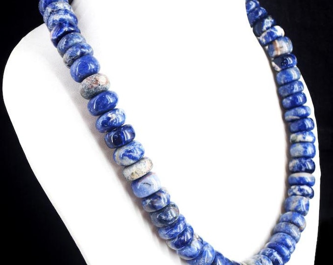 Genuine Mined 710 Cts Sodalite Necklace. Earth Mined. Gemstone Beads. Gemstone Necklace. Birthstone Necklace Gift. Untreated.